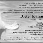 Traueranzeige Dieter Kummer
