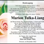 Danksagung Marion Tulka-Liang