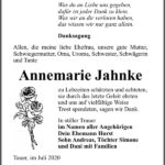 Danksagung Annemarie Jahnke