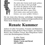 Danksagung Renate Kummer