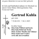 Traueranzeige Gertrud Kuhla, geb. Golz