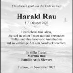 Traueranzeige Harald Rau
