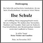 Danksagung Ilse Schulz