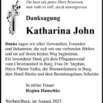 Danksagung Katharina John