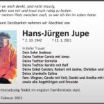 Traueranzeige Hans-Jürgen Jupe