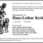 Traueranzeige Hans-Lothar Kerk