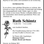 Danksagung Ruth Schimtz