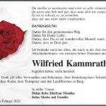 Danksagung Wilfried Kammrath