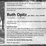 Traueranzeige Ruth Opitz, geb. Ritter