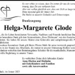 Danksagung Helga-Margarete Glode