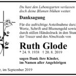 Danksagung Ruth Glode