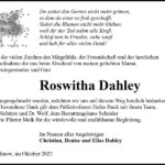 Danksagung Roswitha Dahley