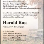 Traueranzeige Harald Rau