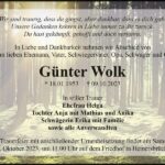 Traueranzeige Günter Wolk
