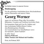 Danksagung Georg Werner