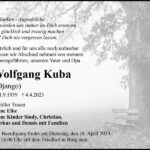 Traueranzeige Wolfgang Kuba