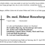 Traueranzeige Dr. med. Helmut Rosenberger
