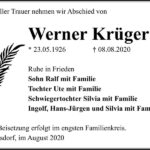 Traueranzeige Werner Krüger