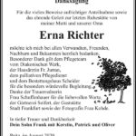 Danksagung Erna Richter