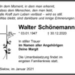 Traueranzeige Walter Schönemann