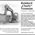 Traueranzeige Reinhard „Charly“ Neumann