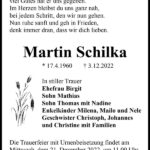 Traueranzeige Martin Schilka