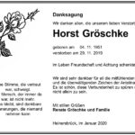 Danksagung Horst Gröschke