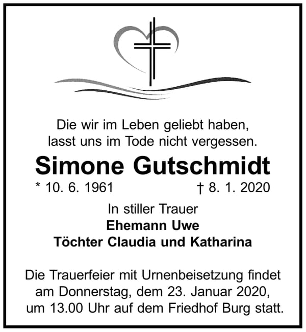 Danksagung Simone Gutschmidt