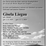 Traueranzeige Gisela Liegau, geb. Michel