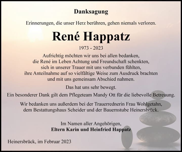 Danksagung René Happatz