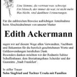 Danksagung Edith Ackermann