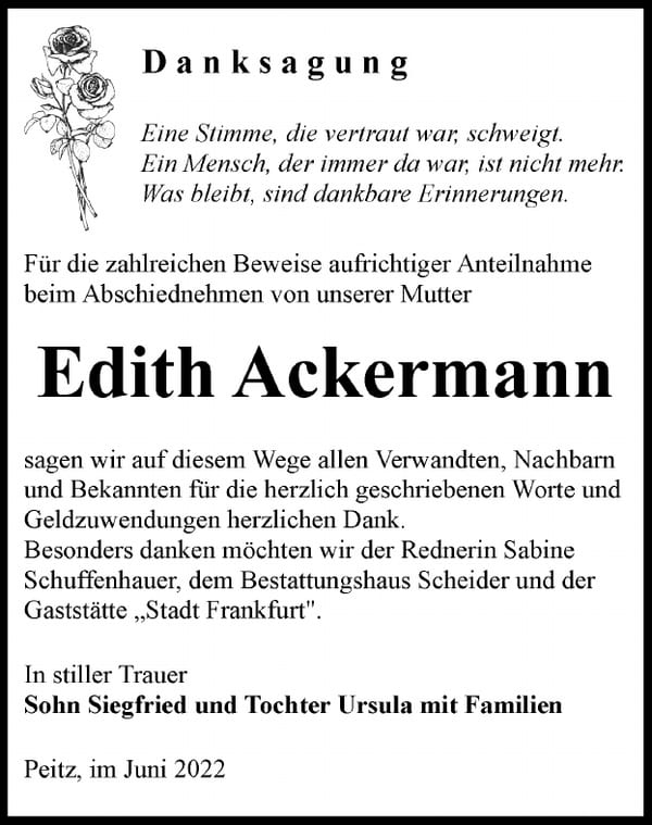 Danksagung Edith Ackermann