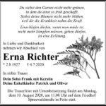 Traueranzeige Erna Richter
