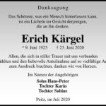 Danksagung Erich Kärgel
