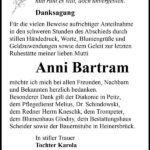 Danksagung Anni Bartram