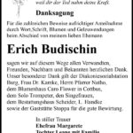 Danksagung Erich Budischin