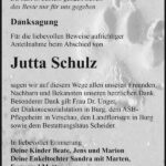 Danksagung Jutta Schulz