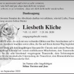 Danksagung Liesbeth Kliche