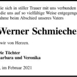 Danksagung Werner Schmiechen