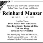 Traueranzeige Reinhard Manzer
