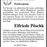 Danksagung Elfriede Pöschk