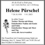 Traueranzeige Helene Pürschel
