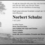 Traueranzeige Norbert Schulze