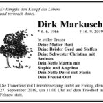 Traueranzeige Dirk Markusch