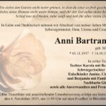 Traueranzeige Anni Bartram, geb. Meier