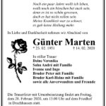 Traueranzeige Günter Marten