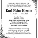 Traueranzeige Karl-Heinz Klemm