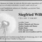 Traueranzeige Siegfried Wilke
