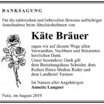 Traueranzeige Käte Bräuer