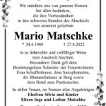 Danksagung Mario Matschke